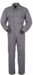 Ovearalls with covered zip and pockets, contrasting stitching, elasticated cuffs, 100% Cotton. Colour: grey
 ROA40109.GR