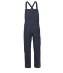 Multi pocket dungarees with central pocket. Colour navy blue ROA50109.BL