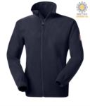 Fire retardant and antistatic short zip fleece with elasticated sleeves and wrist, navy blue colour, certified EN 1149-5, EN 11612:2009
 POFR30.BL