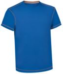 Round neck work shirt with contrasting stitching, colour royal blue ROHH162.BR