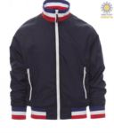 Unpadded jacket in nylon with drytech fabric; collar, cuffs and waist in rib with flag colours. Colour White with France flag PAUNITED.BLUF