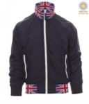 Unpadded jacket in nylon with drytech fabric; collar, cuffs and waist in rib with flag colours. Colour navy blue with Germany flag PAUNITED.BLUK