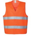 High visibility vest with double reflective band to the waist, closure with veltre, certified EN 20471. Colour Yellow ROA10519.AR