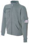 men blue navy multi-pocket long zip work sweatshirt JR990248.GR