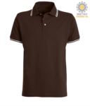 Two tone work polo shirt with contrasting collar and sleeve hem. Colour: grey, orange trim PASKIPPER.MABI