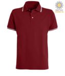 Two tone work polo shirt with contrasting collar and sleeve hem. Colour: red, black trim PASKIPPER.BOBI