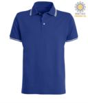 Two tone work polo shirt with contrasting collar and sleeve hem. Colour: royal Blue, white trim PASKIPPER.AZRBI
