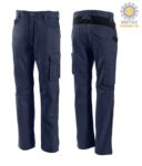 Two tone, multi-pocket cotton trousers, colour blue/black GLADLPAN.BL