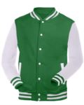 white and green work sweatshirt X-JH043.KEL/WHT