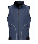 Black softshell work vest with reflective inserts. Polyester fabric. ROHH623.BLU