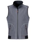 Red softshell work vest with reflective inserts. Polyester fabric. ROHH623.GR