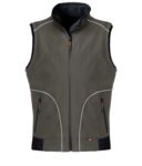 Red softshell work vest with reflective inserts. Polyester fabric. ROHH623.VE
