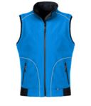 Green softshell work vest with reflective inserts. Polyester fabric. ROHH623.AZ