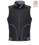 Red softshell work vest with reflective inserts. Polyester fabric. ROHH623.NE
