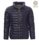 Padded nylon jacket with feather effect padding, interior and contrasting finishes. Colour: red & grey PAINFORMAL.BLU