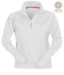 women short zip sweatshirt White color customizable PAMIAMI+LADY.BI