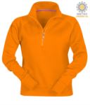 women short zip sweatshirt orange color customizable PAMIAMI+LADY.AR