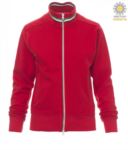 women long zip work sweatshirt in red colour PANAZIONALELADY.RO