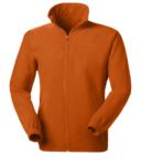 Long zip anti-pilling fleece with two pockets. Colour orange VADAKOTA.AR