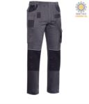 Professional multi pocket trousers with contrasting details and stitching, elasticated, colour navy blue JR991278.GRS