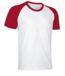Two-tone jersey short-sleeved work shirt in white and orange VACAIMAN.BIR