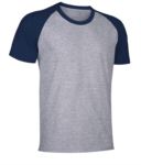 Two-tone jersey short-sleeved work shirt in white and royal blue VACAIMAN.GRN
