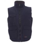 multi pocket padded work vest 100% polyester blue color PAWANTED.BLU