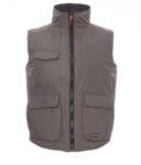 multi pocket padded work vest 100% polyester grey color PAWANTED.SM