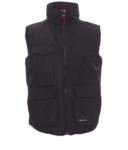 multi pocket padded work vest 100% polyester black color PAWANTED.NE