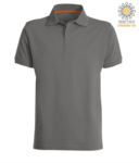 Short sleeved polo shirt with three buttons closure, 100% cotton, aquamarine colour PAVENICE.SM