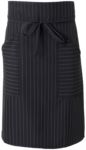 Cook apron with double pocket, fastened with a lace at the waist. Color: black ribbed ROMD1009.GN