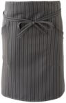 Cook apron with double pocket, fastened with a lace at the waist. Color: black ribbed ROMD1009.GT