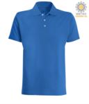 Short sleeved polo shirt in blue jersey JR991462.AZZ