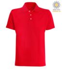 Short sleeved polo shirt in red jersey JR991464.RO