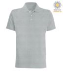 Short sleeved polo shirt in Melange Grey jersey JR991461.GRM