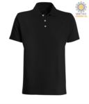 Short sleeved polo shirt in black jersey JR991463.NE