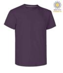 Man short sleeved crew neck cotton T-shirt, color burgundy PASUNSET.VI