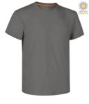 T-shirt girocollo a maniche corte uomo da lavoro in cotone, colore steel grey PASUNSET.SM