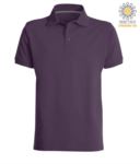 Short sleeved polo shirt with three buttons closure, 100% cotton, red colour PAVENICE.VI