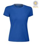 Women short-sleeved cotton short-sleeved crew neck T-shirt  color royal blue PASUNSETLADY.AZR