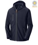 Two layer softshell jacket with hood, waterproof. Color: Blue Royal JR991690.BL
