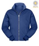 Padded nylon jacket, two external pockets, zip closure, color blue PANORTH2.0.AZR
