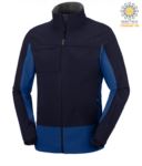 Two tone, waterproof, softshell jacket with concealed hood. Colour light blue & black PASTORM.BLUAZR