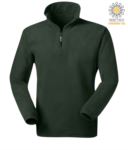 Anti pilling microfleece in 100% Polyester with short zip and elasticated fabric at the wrists, colour dark green JR991677.VES