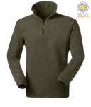 Anti pilling microfleece in 100% Polyester with short zip and elasticated fabric at the wrists, colour army green
 JR991675.VEB