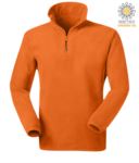 Anti pilling microfleece in 100% Polyester with short zip and elasticated fabric at the wrists, colour orange JR991676.AR