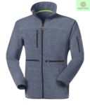 Long zip fleece with knitted fleece fabric, with one zipped chest pocket, contrasting zipper. Colour: dark grey JR991792.AZZ