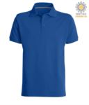 Short sleeved polo shirt with three buttons closure, 100% cotton, royal blue colour PAVENICE.AZR