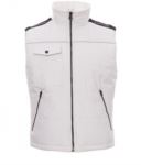 black fleece padded collar multi pocket work vest PAAIRSPACE2.0.BI