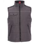 grey fleece padded collar multi pocket work vest PAAIRSPACE2.0.SM